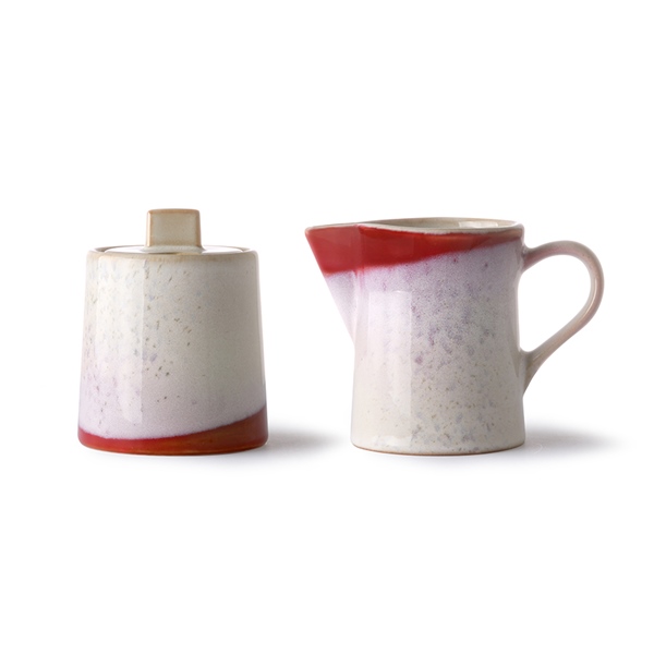 Milchkanne und Zuckerdose Keramik frost