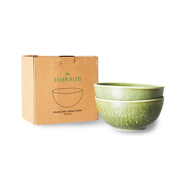 Keramik Bowls emerald green 2er Set