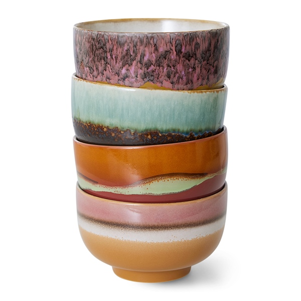 Nudel Bowls 4er Set Schssel 70s Keramik