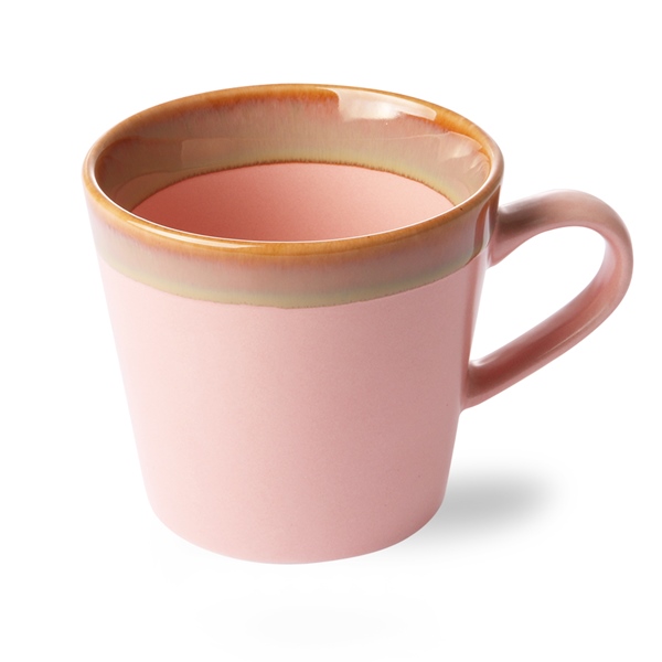 Cappuccino Tasse pink 70s Keramik